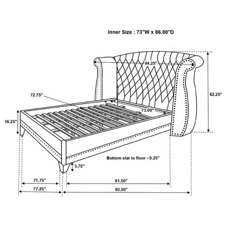 Barzini California King Tufted Upholstered Bed Black by Coaster at Eve Furniture