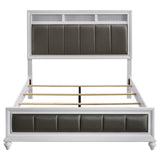 Barzini California King Upholstered Panel Bed White