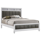 Barzini California King Upholstered Panel Bed White by Coaster at Eve Furniture
