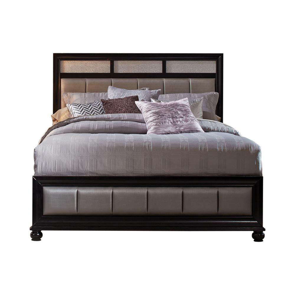 Barzini Eastern King Upholstered Bed Black/Gray