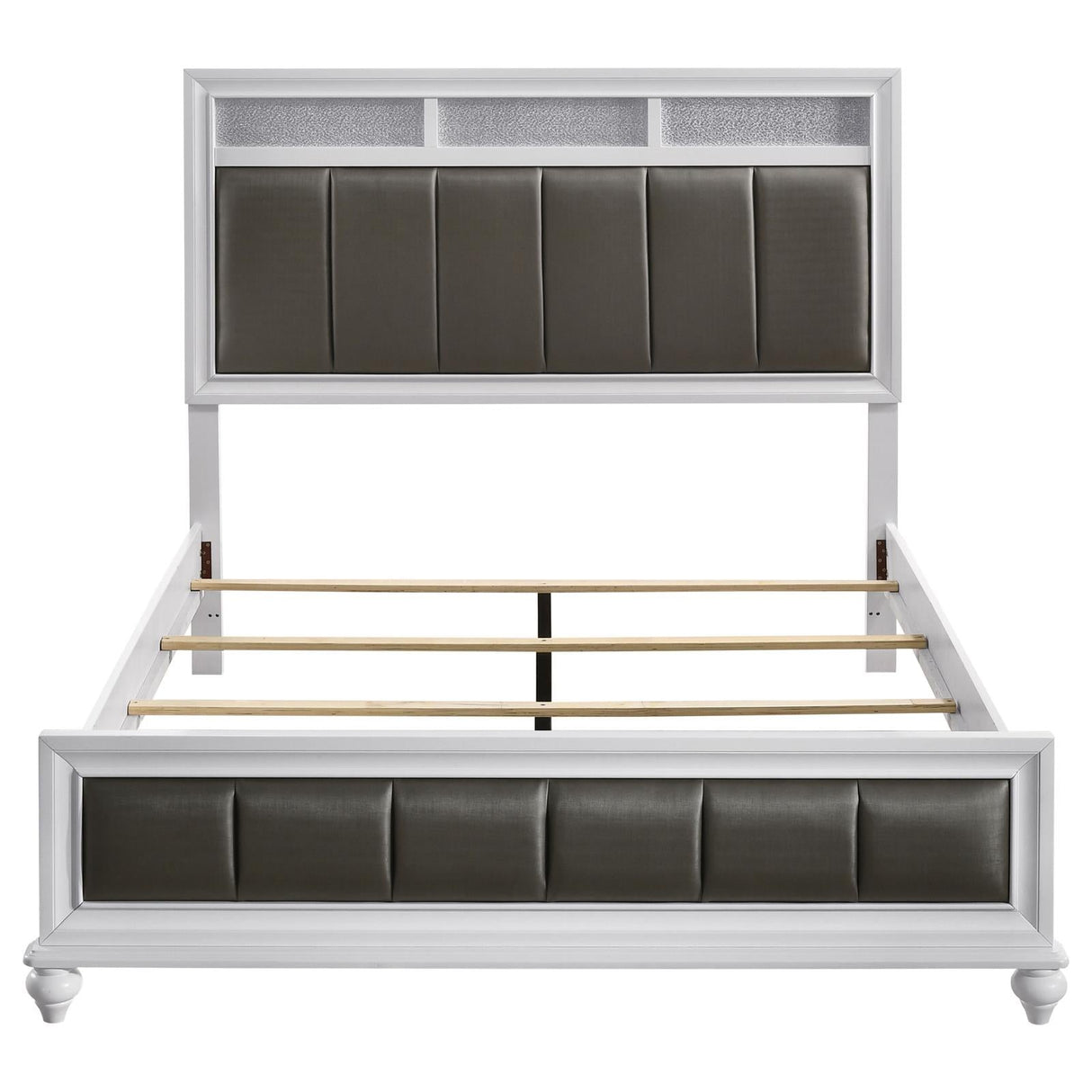 Barzini Eastern King Upholstered Panel Bed White