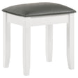 Barzini Metallic and White Upholstered Vanity Stool by Coaster at Eve Furniture