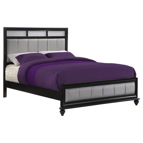 Barzini Queen Upholstered Bed Black/Gray