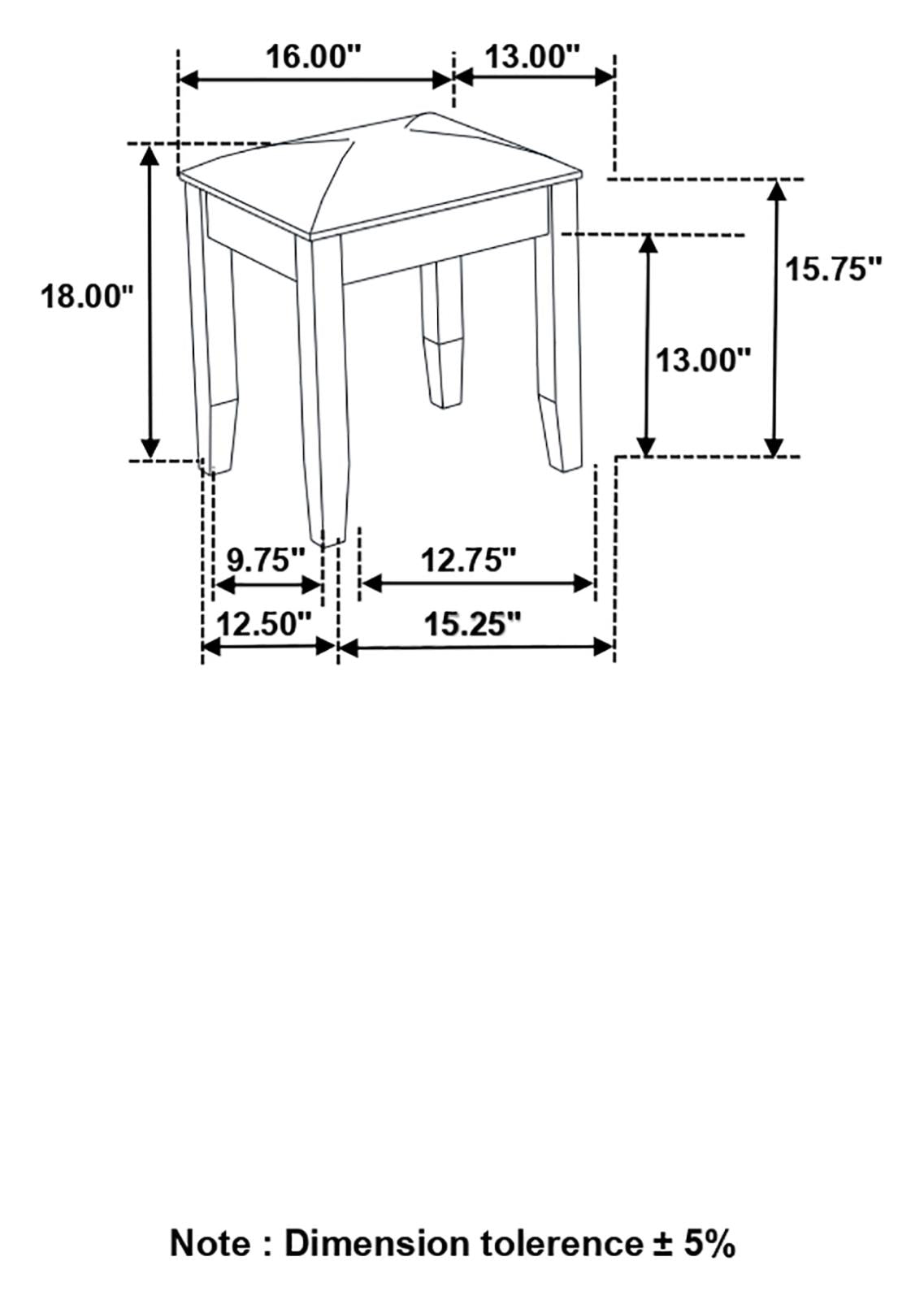 Barzini Metallic/White Upholstered Vanity Stool