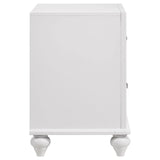 Barzini White 2-Drawer Nightstand by Coaster at Eve Furniture