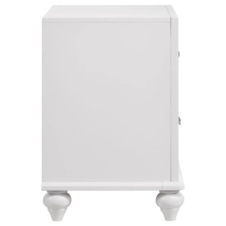 Barzini White 2-Drawer Nightstand by Coaster at Eve Furniture