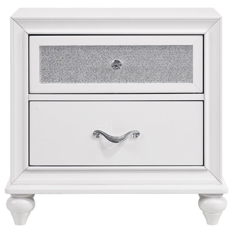 Barzini White 2-Drawer Nightstand by Coaster at Eve Furniture