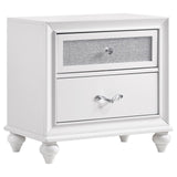 Barzini White 2-Drawer Nightstand by Coaster at Eve Furniture