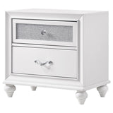 Barzini White 2-Drawer Nightstand by Coaster at Eve Furniture