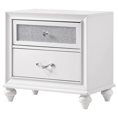 Barzini White 2-Drawer Nightstand by Coaster at Eve Furniture
