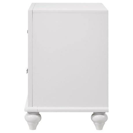 Barzini White 2-Drawer Nightstand by Coaster at Eve Furniture