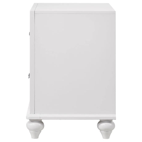 Barzini White 2-Drawer Nightstand by Coaster at Eve Furniture