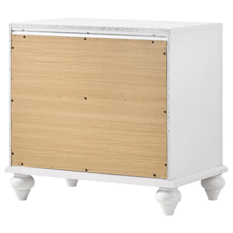 Barzini White 2-Drawer Nightstand by Coaster at Eve Furniture