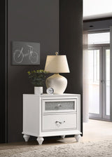Barzini White 2-Drawer Nightstand by Coaster at Eve Furniture