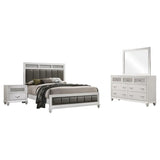 Barzini White 4-Piece Queen Panel Bedroom Set by Coaster at Eve Furniture