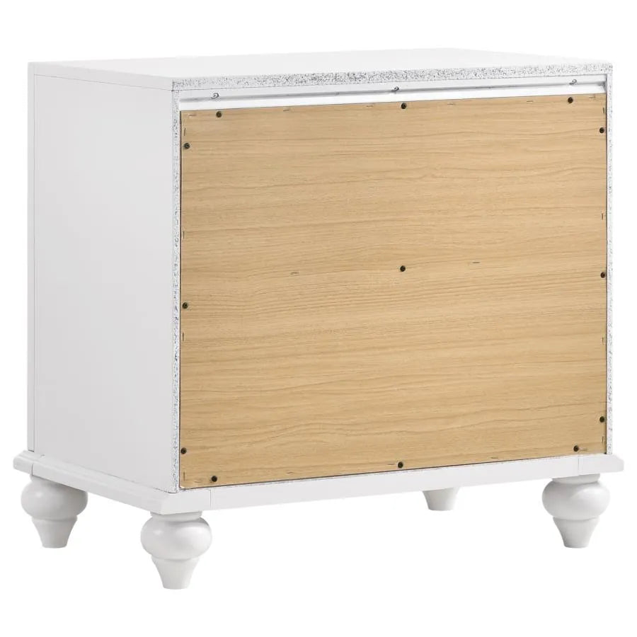 Barzini White 4-Piece Queen Upholstered Tufted Bedroom Set by Coaster at Eve Furniture