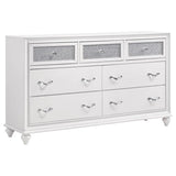 Barzini White 4-Piece Queen Upholstered Tufted Bedroom Set by Coaster at Eve Furniture