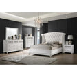 Barzini White 4-Piece Queen Upholstered Tufted Bedroom Set by Coaster at Eve Furniture