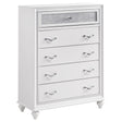 Barzini White 5-Drawer Chest by Coaster at Eve Furniture