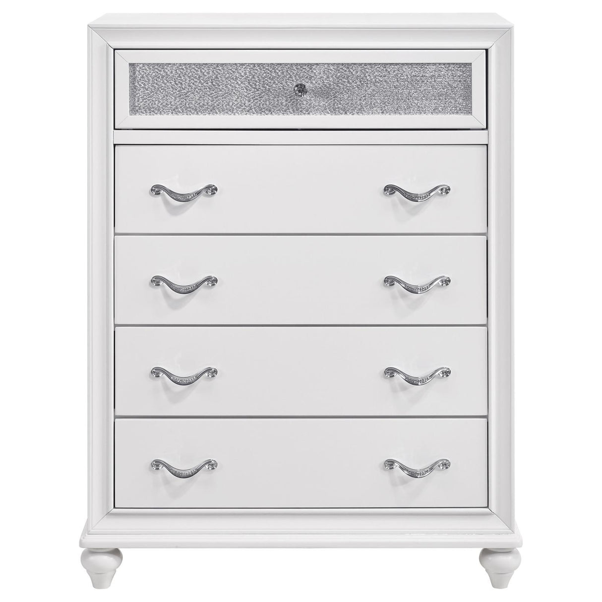 Barzini White 5-Drawer Chest by Coaster at Eve Furniture