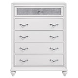Barzini White 5-Drawer Chest by Coaster at Eve Furniture