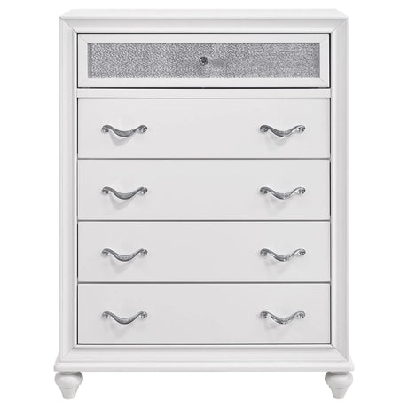 Barzini White 5-Drawer Chest by Coaster at Eve Furniture