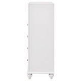 Barzini White 5-Drawer Chest by Coaster at Eve Furniture