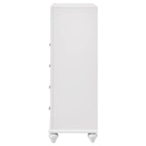 Barzini White 5-Drawer Chest by Coaster at Eve Furniture