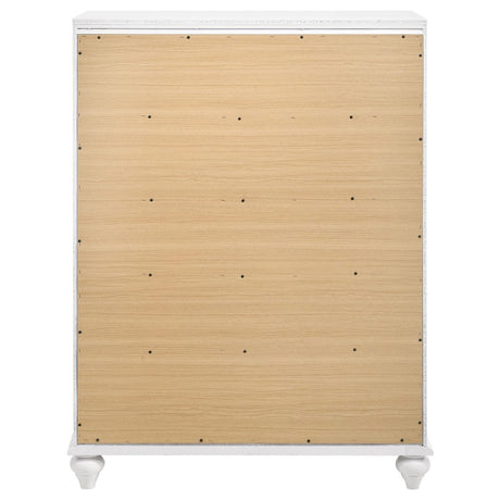 Barzini White 5-Drawer Chest by Coaster at Eve Furniture