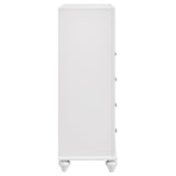 Barzini White 5-Drawer Chest by Coaster at Eve Furniture