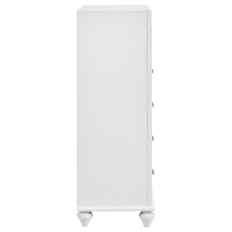 Barzini White 5-Drawer Chest by Coaster at Eve Furniture