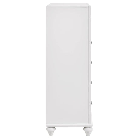 Barzini White 5-Drawer Chest by Coaster at Eve Furniture
