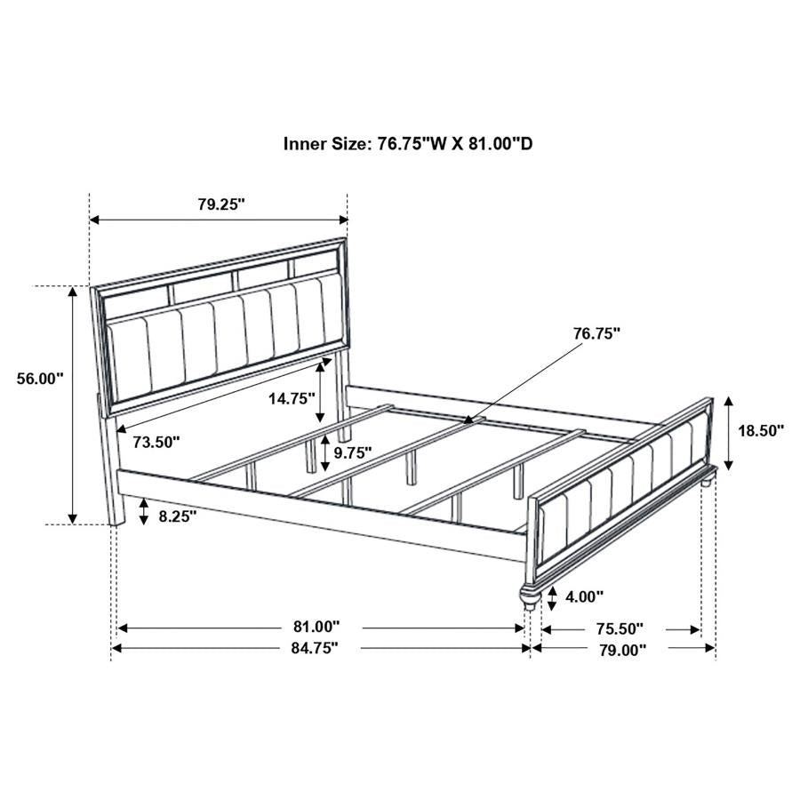 Barzini White 5-Piece Eastern King Panel Bedroom Set by Coaster at Eve Furniture