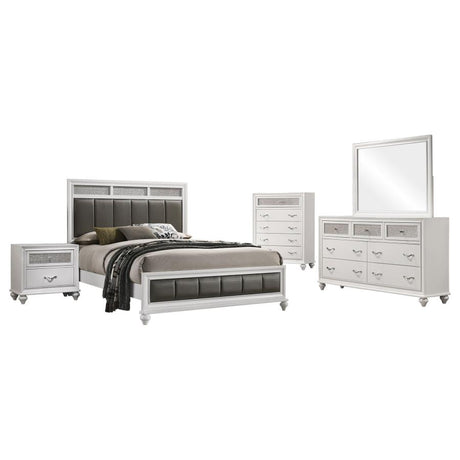 Barzini White 5-Piece Eastern King Panel Bedroom Set by Coaster at Eve Furniture