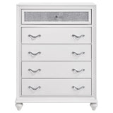 Barzini White 5-Piece Eastern King Upholstered Tufted Bedroom Set by Coaster at Eve Furniture