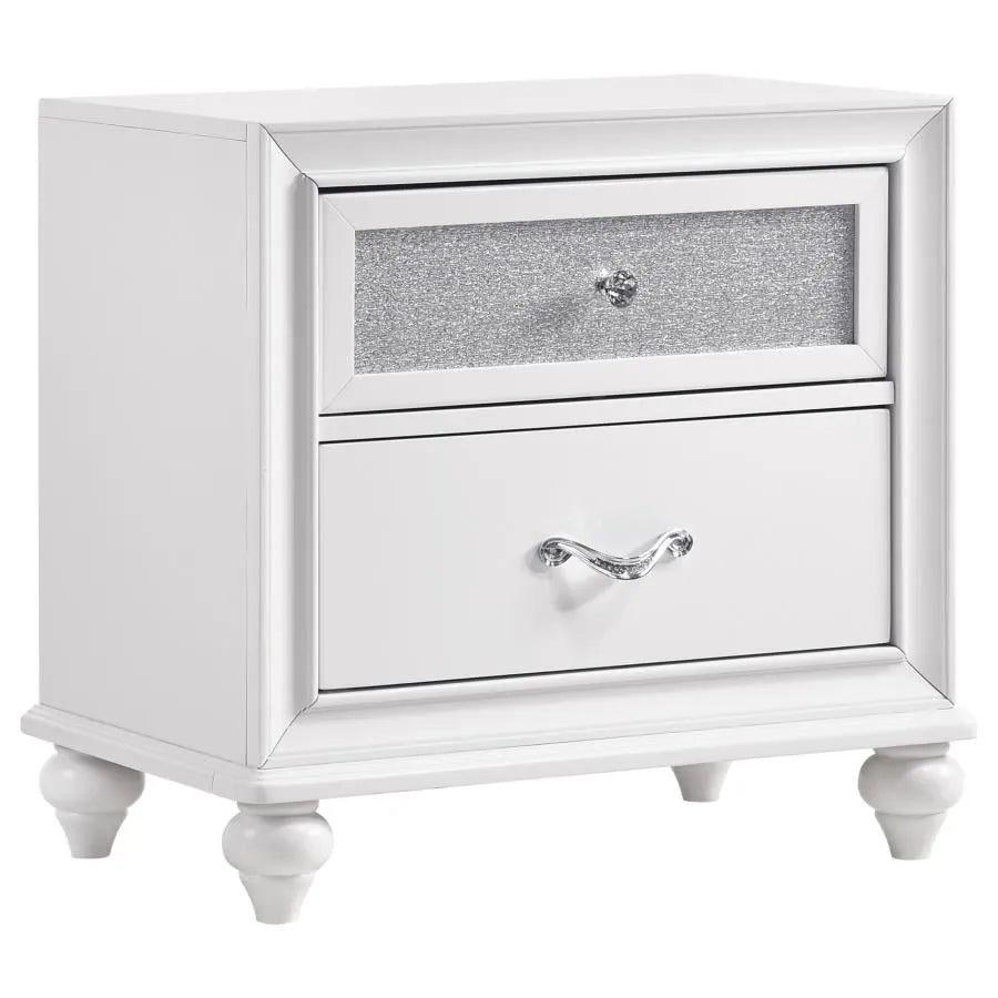 Barzini White 5-Piece Eastern King Upholstered Tufted Bedroom Set by Coaster at Eve Furniture