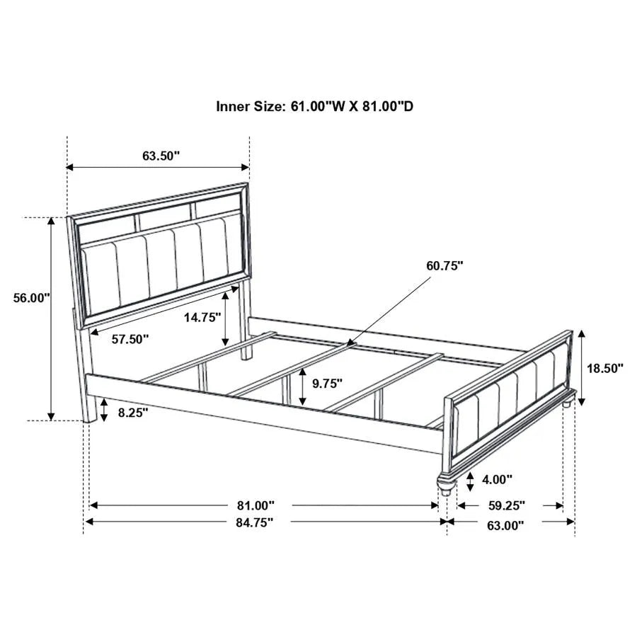 Barzini White 5-Piece Queen Panel Bedroom Set by Coaster at Eve Furniture