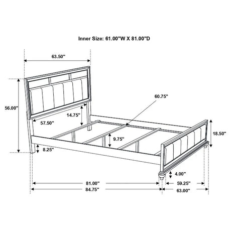 Barzini White 5-Piece Queen Panel Bedroom Set by Coaster at Eve Furniture