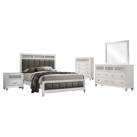 Barzini White 5-Piece Queen Panel Bedroom Set by Coaster at Eve Furniture