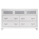 Barzini White 5-Piece Queen Upholstered Tufted Bedroom Set by Coaster at Eve Furniture