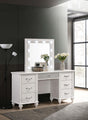 Barzini White 7-Drawer Vanity Desk with Lighted Mirror by Coaster at Eve Furniture