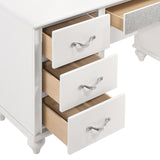 Barzini White 7-Drawer Vanity Desk with Lighted Mirror by Coaster at Eve Furniture