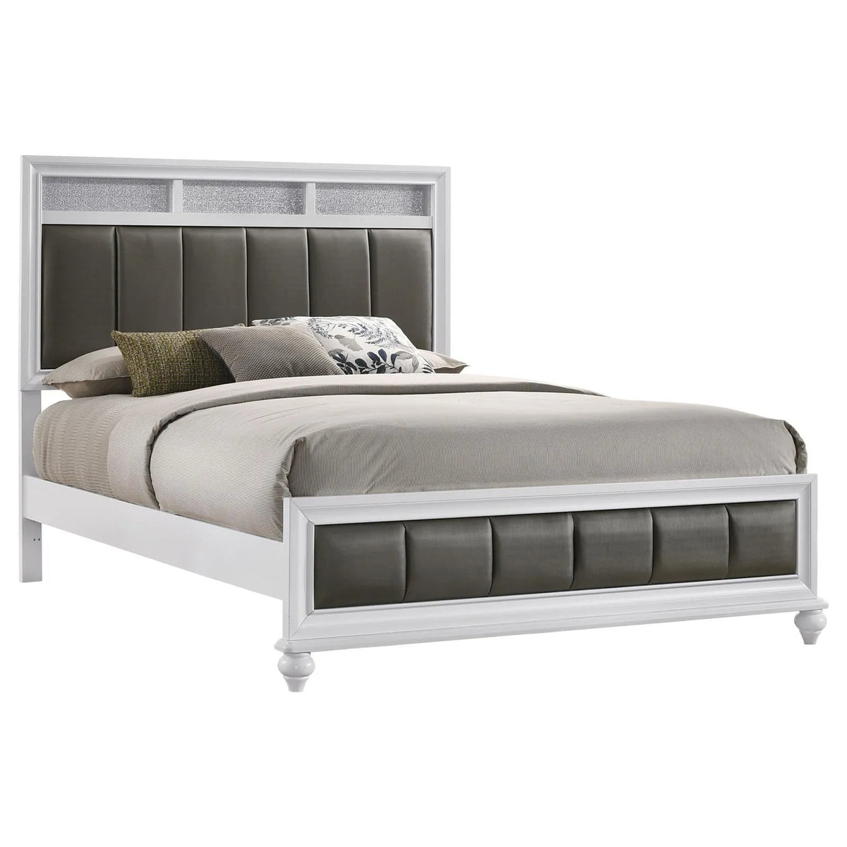 Barzini White Eastern King Upholstered Panel Bed by Coaster at Eve Furniture
