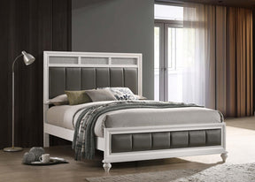 Barzini White Eastern King Upholstered Panel Bed by Coaster at Eve Furniture