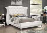 Barzini White Tufted Upholstered Wingback Eastern King Bed by Coaster at Eve Furniture