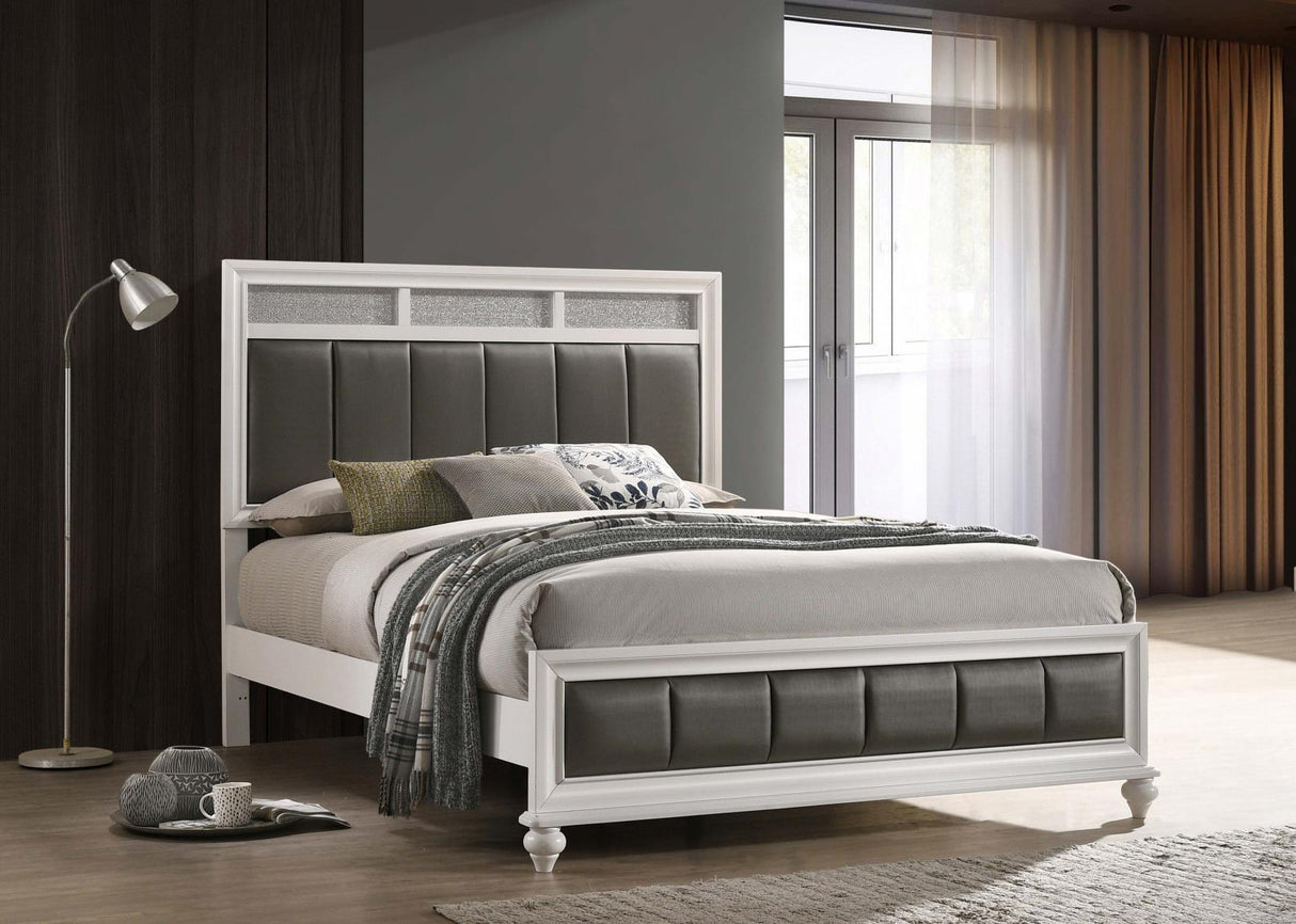 Barzini White Queen Upholstered Panel Bed by Coaster at Eve Furniture