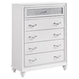 Barzini White 5-Drawer Chest by Coaster at Eve Furniture