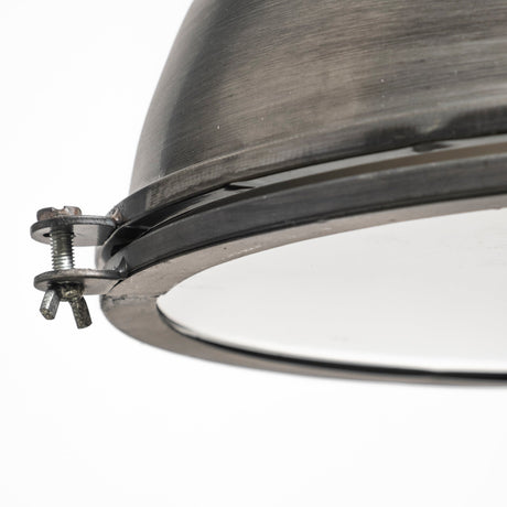 Bashaw I Gray Toned Metal Dome Pendant Light by Mercana at Eve Furniture