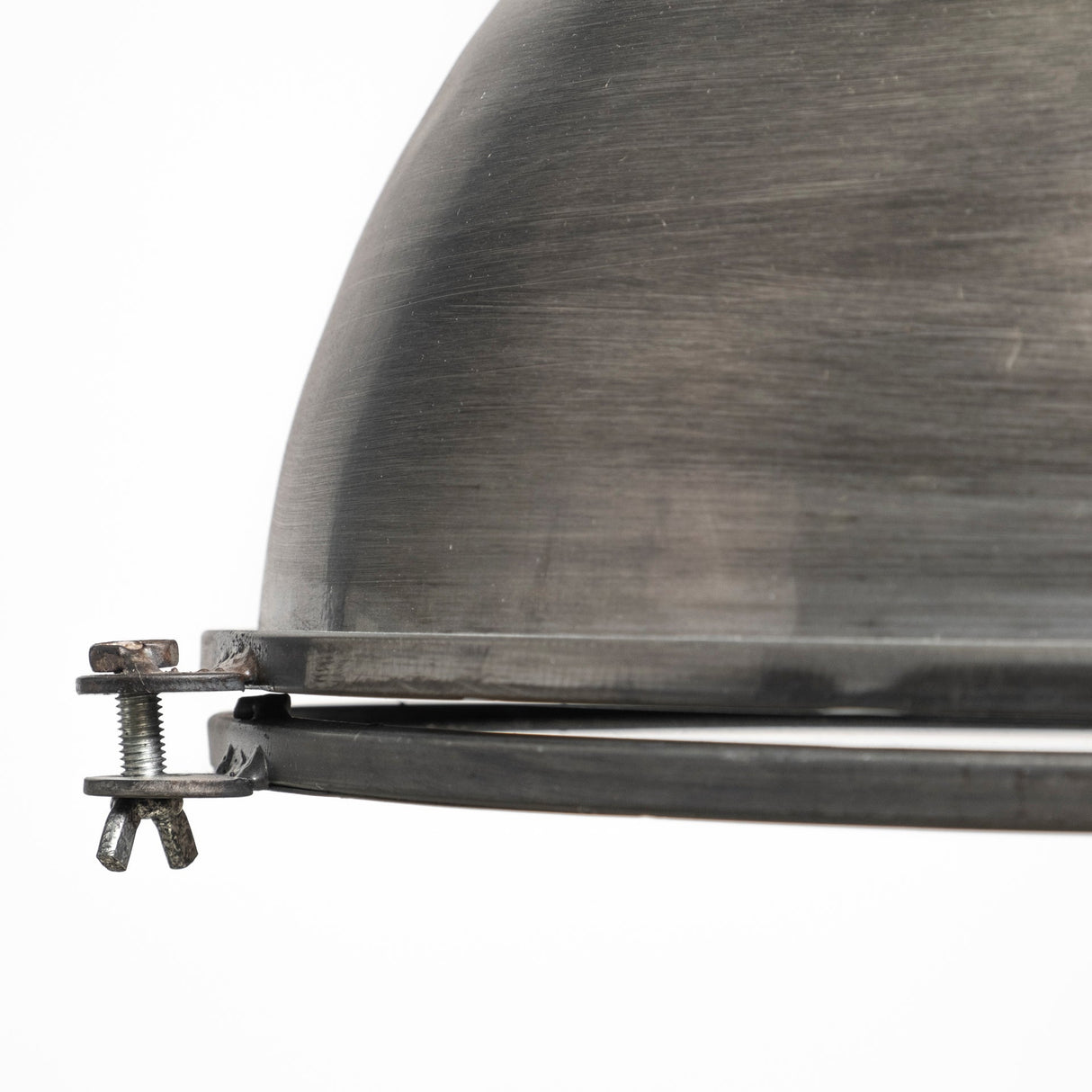 Bashaw I Gray Toned Metal Dome Pendant Light by Mercana at Eve Furniture