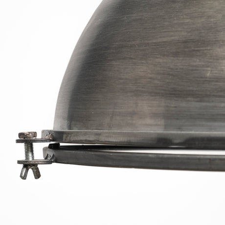 Bashaw I Gray Toned Metal Dome Pendant Light by Mercana at Eve Furniture